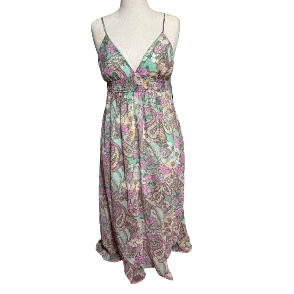 NWT|Liberty Love|Boho Paisley Print|V Neck‎ SpaghettiStrap|Vacation|Festival| Lg